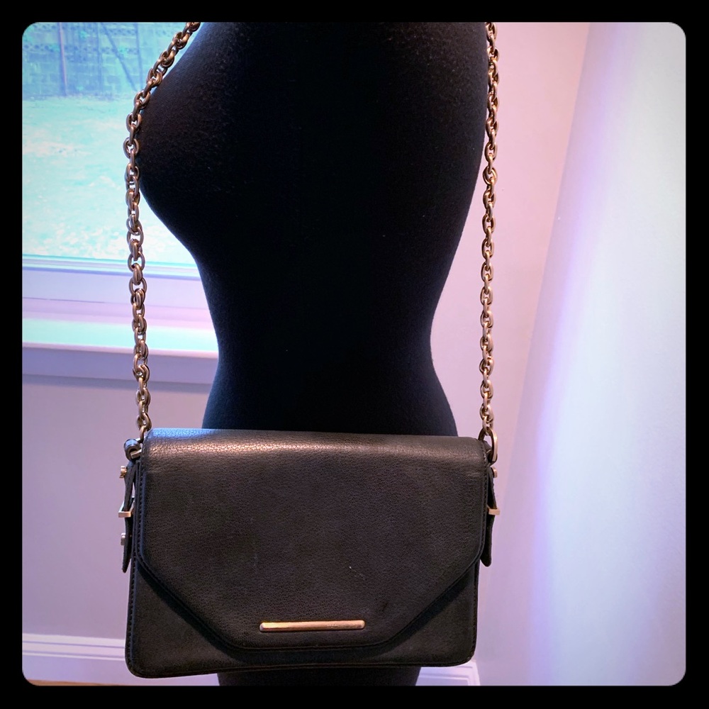 Rachel Zoe black shoulder bag with gold chain